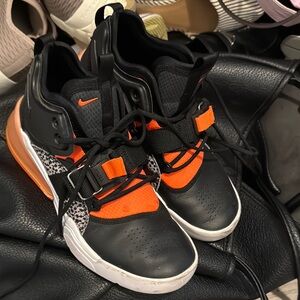 Nike Black and Orange Sneakers Airforce 270